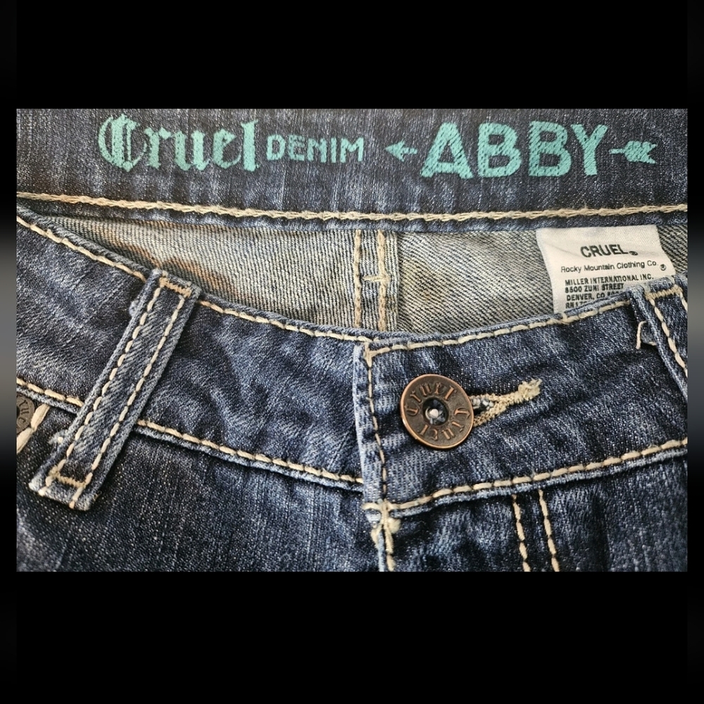 Cruel Girl Abby Denim Womens Embroidered Blue Jeans Size 32/13S 29 Inch Inseam - Picture 4 of 10